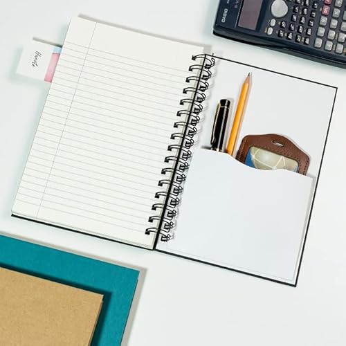 Hanote 3 Packs Spiral Notebook 5.5” X 8.5”, A5 Hardcover Spiral Notebook, Notebooks College Ruled, 120 Sheets, 240 Pages, Notebook With Dividers, Back Pocket, Notebooks For School, Office And Note Taking. #TOP5