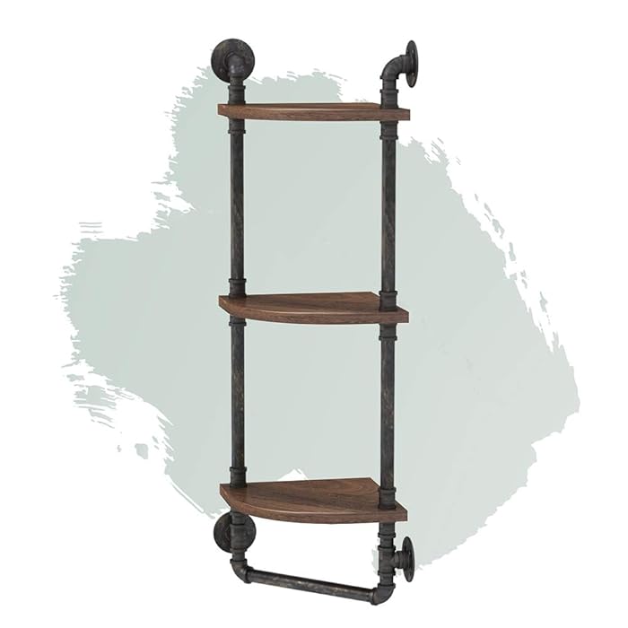 Buy MCleanPin Industrial Pipe Corner Shelves,Rustic Wall Mount Corner