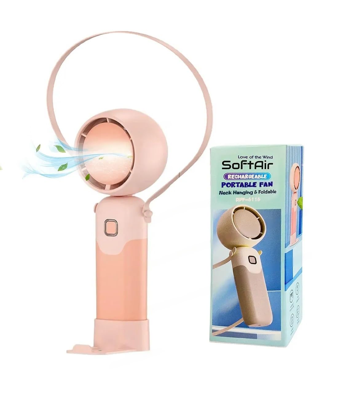 Portable Mini Handheld Fan, Rechargeable Hand Fan Mini Fan 3 Speeds Strong Airflow Travel Fan with Base, Folding Small Desk Fan for Indoor & Outdoor, Pink-image-18