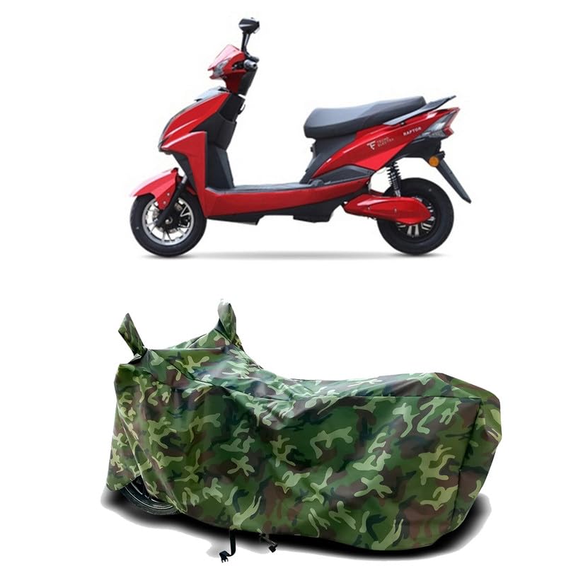 Image of DUFFEL-100% Heat Protection Two Wheeler Bike /Scooty Body Cover for Techo Electra Raptor Water Resistance /UV-Rays /Birds Dropping /Scratchproof /Dust Proof /Waterproof[Green Jungle Print]