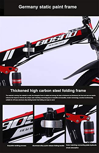 JHKGY Folding Mountain Bike,High Carbon Steel Double Frame Mountain Bike,Full Suspension MTB Bikes,Mountain Bike for Adult Men and Women - Image 5
