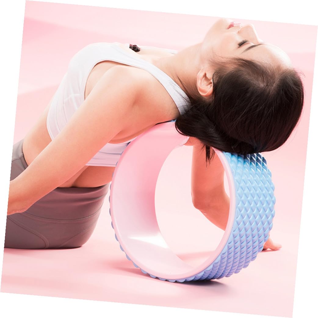 PRETYZOOM Yogarad Pilates Kreis Fitnessrolle Rückbeuge Übungsgerät Taillenformer Blau Strapazierfähiges Trainingsgerät für Pilates und Yoga