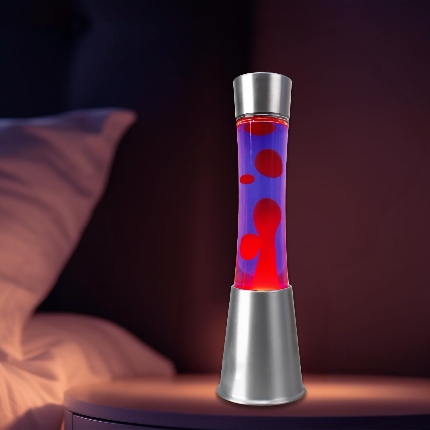 PARTY TOWN Lampa Lawowa Duża 38 cm Różowa i Fioletowa Akrylowa Idealna do Medytacji Sypialni Salonu Dekoracji Oryginalny Prezent Dla Dzieci i Dorosłych