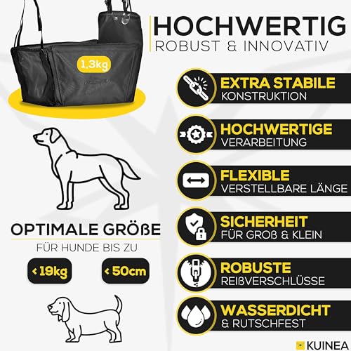 KUINEA® Extra Stabiler Hunde Autositz Rückbank - GRATIS Hundegurt - kleine bis mittelgroße Hunde - Autositz Hund wasserdicht, Hundekorb Auto, Hundesitz Auto, Hundeautositz, Dog car seat