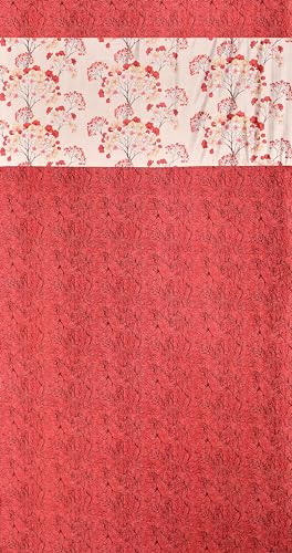 Image of Floral Patch Semi-Sheer Curtains for Window 5 Feet, Pack of 1, Maroon
