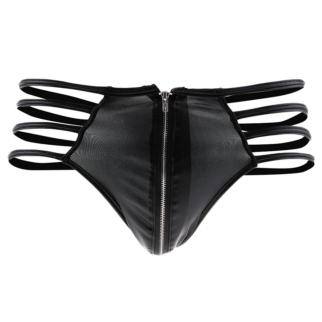 BNF® Men Black PU Leather Underwear Clothing Shoes & Accessories | Mens Clothing |1 Piece Leather Thong for Men-image-45