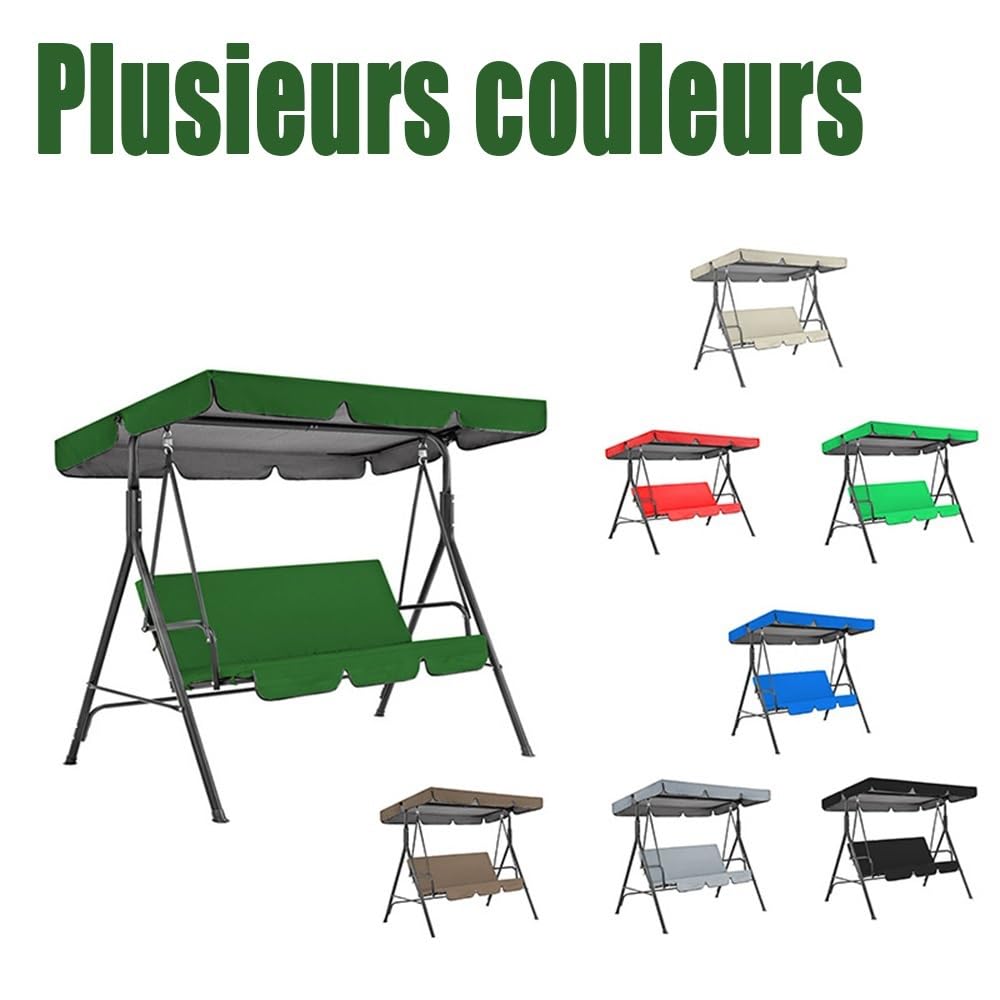 Toit De Rechange pour Balancelle De Jardin, Housse De Rechange Balancelle Imperméable Toit De Remplacement pour Balançoire 2 3 Places(Grey,98x73in-249x185cm)
