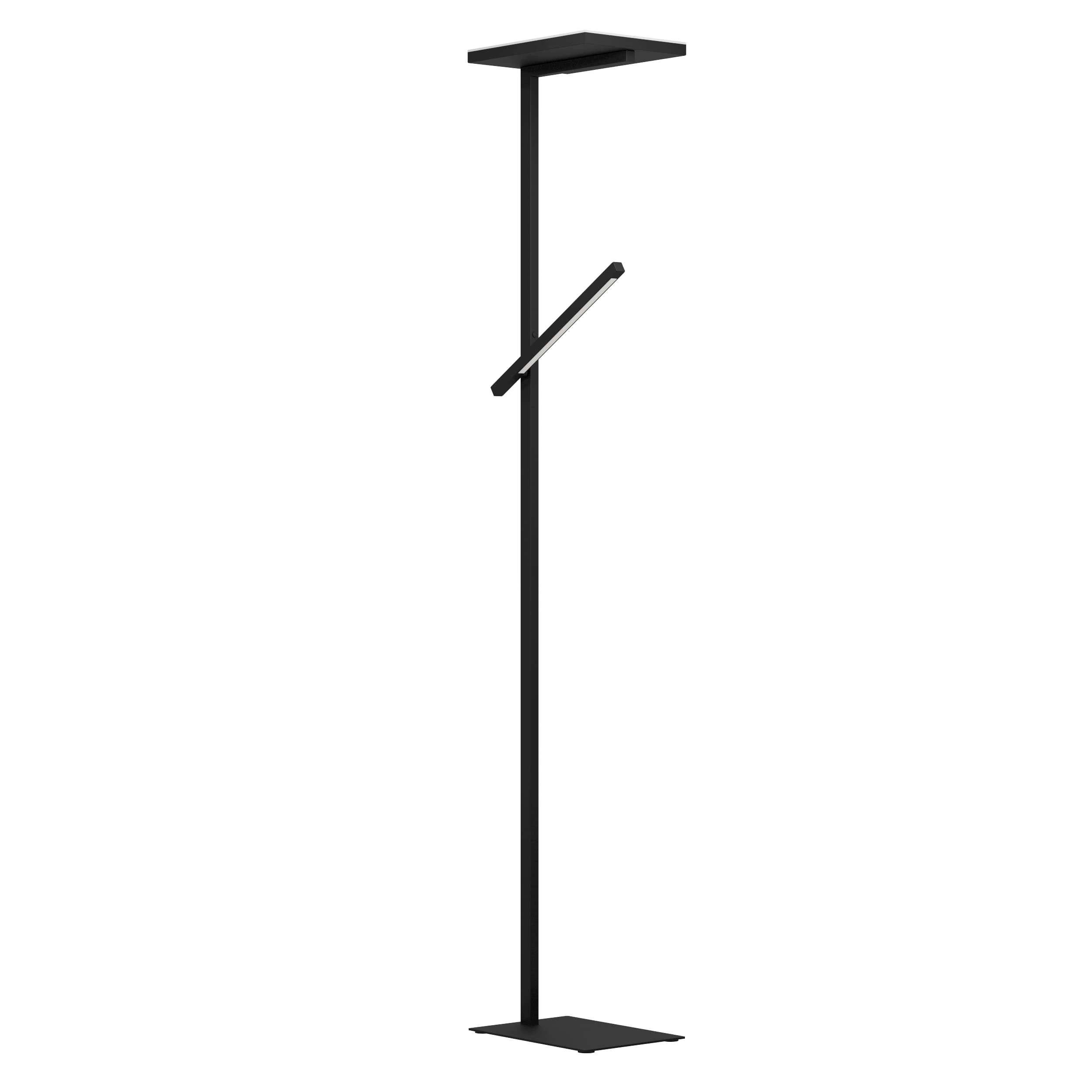 EGLO LED Stehlampe Carboneras 2-flammige Standleuchte | dimmbar mit Touch-Funktion, Lampe Wohnzimmer aus schwarzem Metall, Deckenfluter mit Leselampe, warmweiß