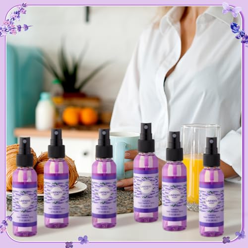 Image of 6 Pcs Hydrating Hand Sanitizer Spray Lavender Scent Hand Sanitizer Spray Bulk Travel Size 2 Fl oz Pocket Bottle for Family Adults Friends Office Coworker Mother's Day Teacher Appreciation Gifts