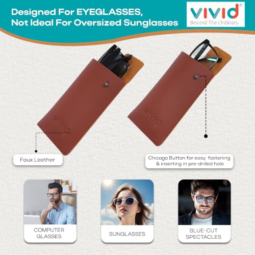 Image of Unisex Specs Chicago Button Eyewear Dabbi Faux Leather Soft Case Cover