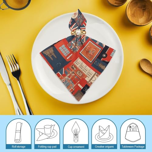 Servilletas de Tela FekiLoot 18x18 Pulgadas Pack 4 miniatura 7