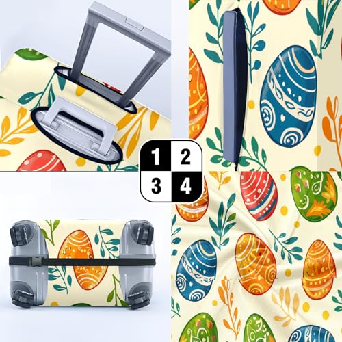 Easter Eggs Luggage Cover Suitcase Protector Travel Luggage Cover Carry on Luggage Cover Washable Baggage Covers for Suitcase Fit 19-21 Inch Luggage4