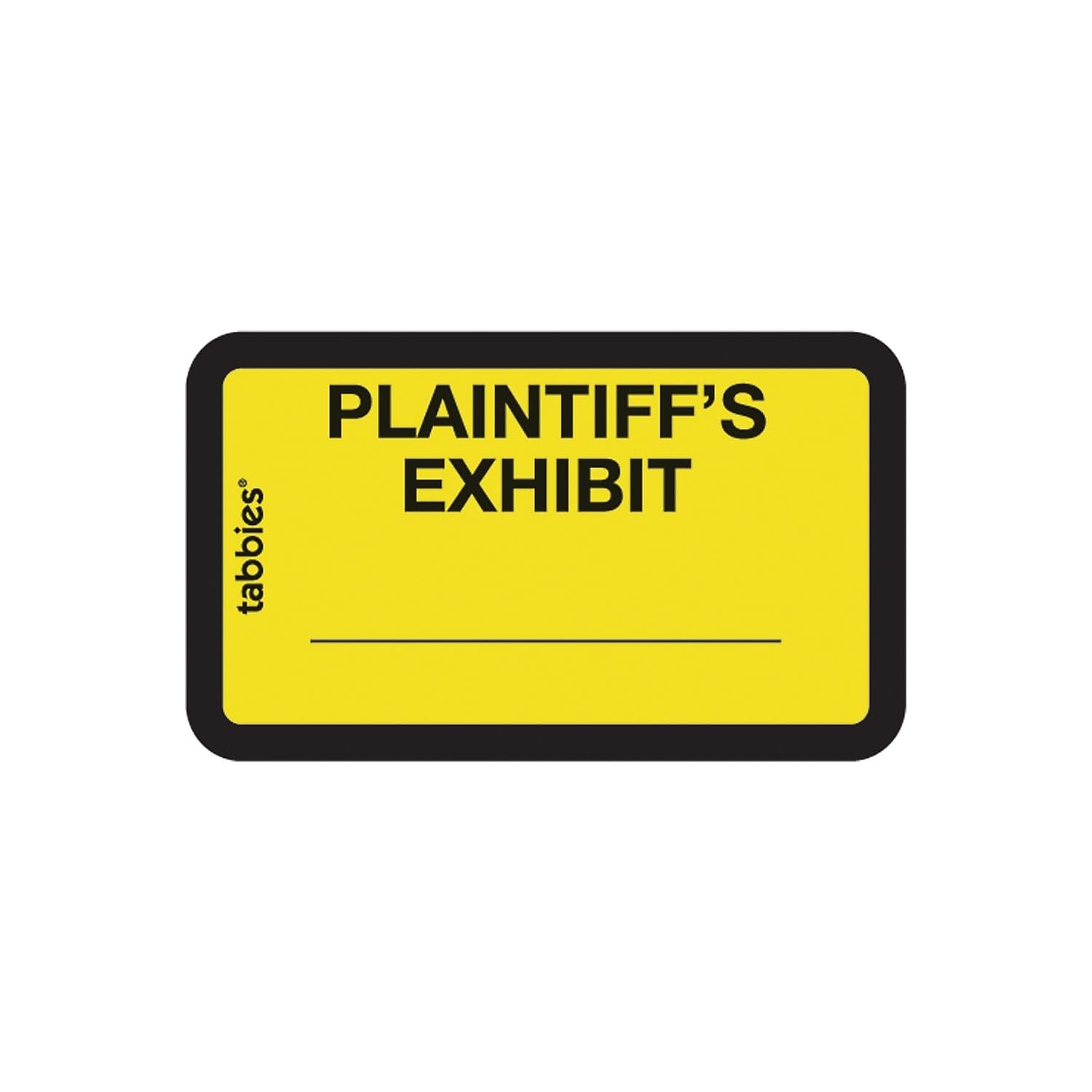 Tabbies Legal Exhibit Labels, Label: 1-5/8"W x 1" H, Sheet: 5-1/4"W x 3-1/4"H, Yellow, PLAINTIFF'S Exhibit 252 Labels/Pack (58094)