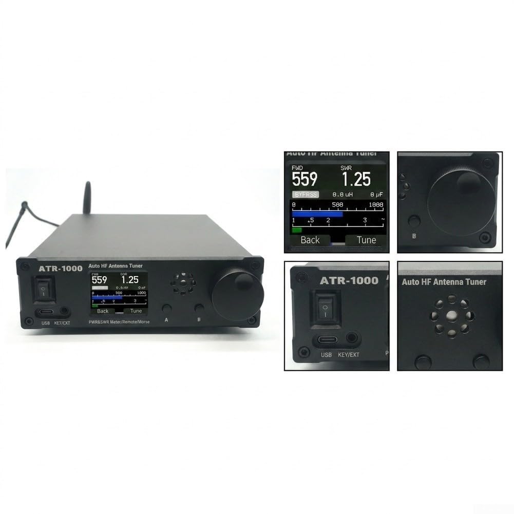 ATR1000 Tuner D'antenne Automatique 1000W 1.8-30MHz Avec Télécommande WiFi Et Compteur VSWR Pour Les Opérateurs En Ondes Courtes