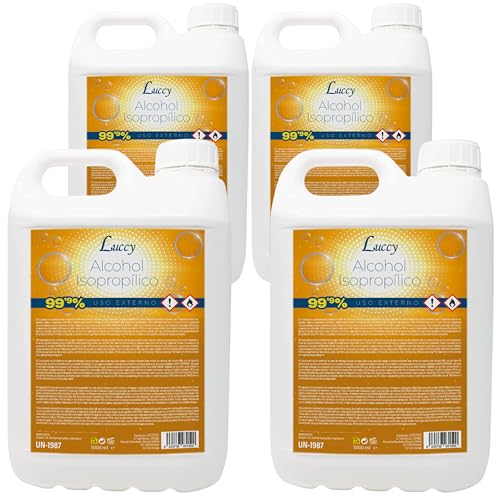 Luccy Alcohol Isopropílico 99,9% Puro 20 L | Isopropanol | Limpieza de Superficies y Componentes Electrónicos