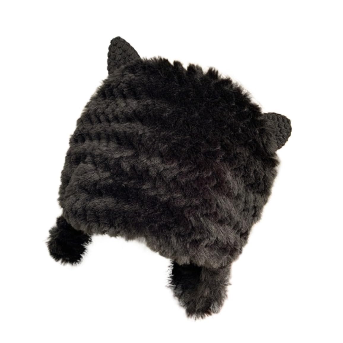 Czapka Zimowa Śliczna Czapka Jagnięca Zimowa Ciepła Pluszowa Czapka Damska Na Akcesoria Odzieżowe Zimowa Kapelusz(Black)