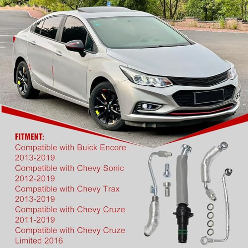 Image of SecosAutoparts 4Pcs Turbo Oil Return Drain & Oil Feed Pipe Kit Compatible with Buick Encore Compatible with Chevy Cruze Sonic Trax 2013-2019 1.4L L4# 55592600 25198546 25200947 55587854
