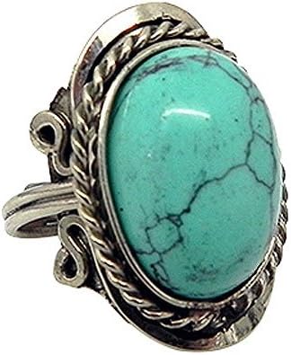 Mia Jewel ShopHealing Gemstone Mood Ring | Silver Jewelry with Metal Border & Adjustable Design | Women's Natural Handmade Fashion Jewelry & Boho Accessories