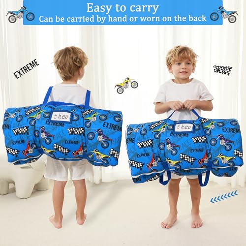 Image of Toddler Nap Mat for Preschool 50''x30'' Sleeping Mat with Removable Pillow and Minky Blanket for Kids Ages 3-7 Roll Up Soft Sleeping Bag for Boys Girls Kindergarten Daycare Sleepover