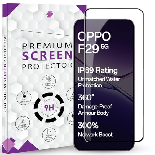 Image of Premium Tempered Glass Screen Protector Guard For Oppo F29 5G (6.7 Inch, Pack of 1) | Edge to Edge Coverage With Easy to installation kit