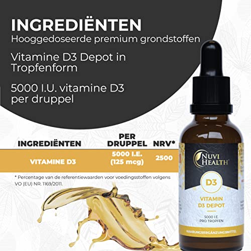 Vitamine D3-5000 I.E (125 µg) per druppel - 1850 druppels = 50 ML - Premium: Zeer hoge stabiliteit & biologische… - Image 4