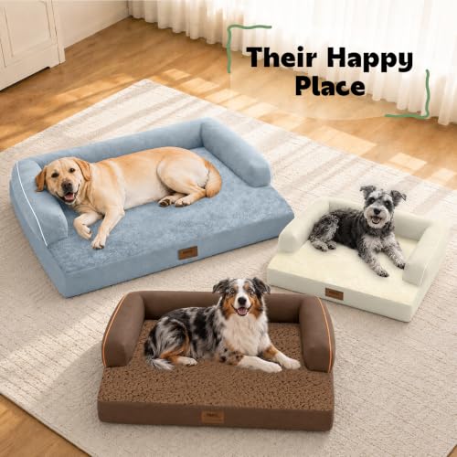 Orthopedic Washable Dog Bed with Bolster for Medium to Large Dogs | Pillow Support for Neck Relief, Egg Crate Foam, Waterproof Liner, Anti-Slip Bottom, Removable Bolster Cover, 36 x 27 Inch - Image 6