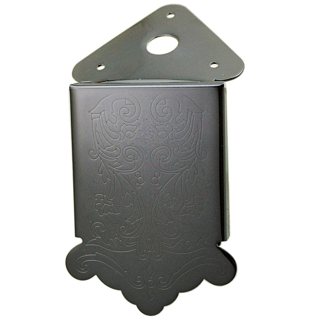 BNF® Mandolin Tailpiece Bridge With Tail Flower Pattern Replacement Parts - Black-image-4