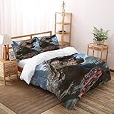 Photo Gallery vulcantrade avventura fantascienza tyrannosaurus rex stampa 3d set di biancheria da letto 3 pezzi microfibra ipoallergenica 2 cuscini cerniera chiusa king(220x240cm) per adulti, donne e bambini