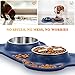 VIVAGLORY Dog Bowls, Dog Food Bowls, Stainless Steel Cat Puppy Water Bowls with Non Spill Skid Resistant Silicone Mat, Medium, Navy Blue
