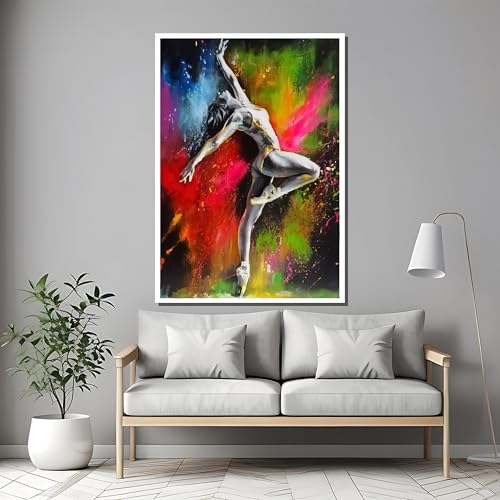 Tableau ballet coloré idée cadeau décoration murale pour passionné de danse