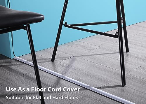 Image of ZhiYo 42.5in Cord Covers for 1-2 Wires on Wall, 1 inch W x 0.4 inch H, White (Pack of 2)