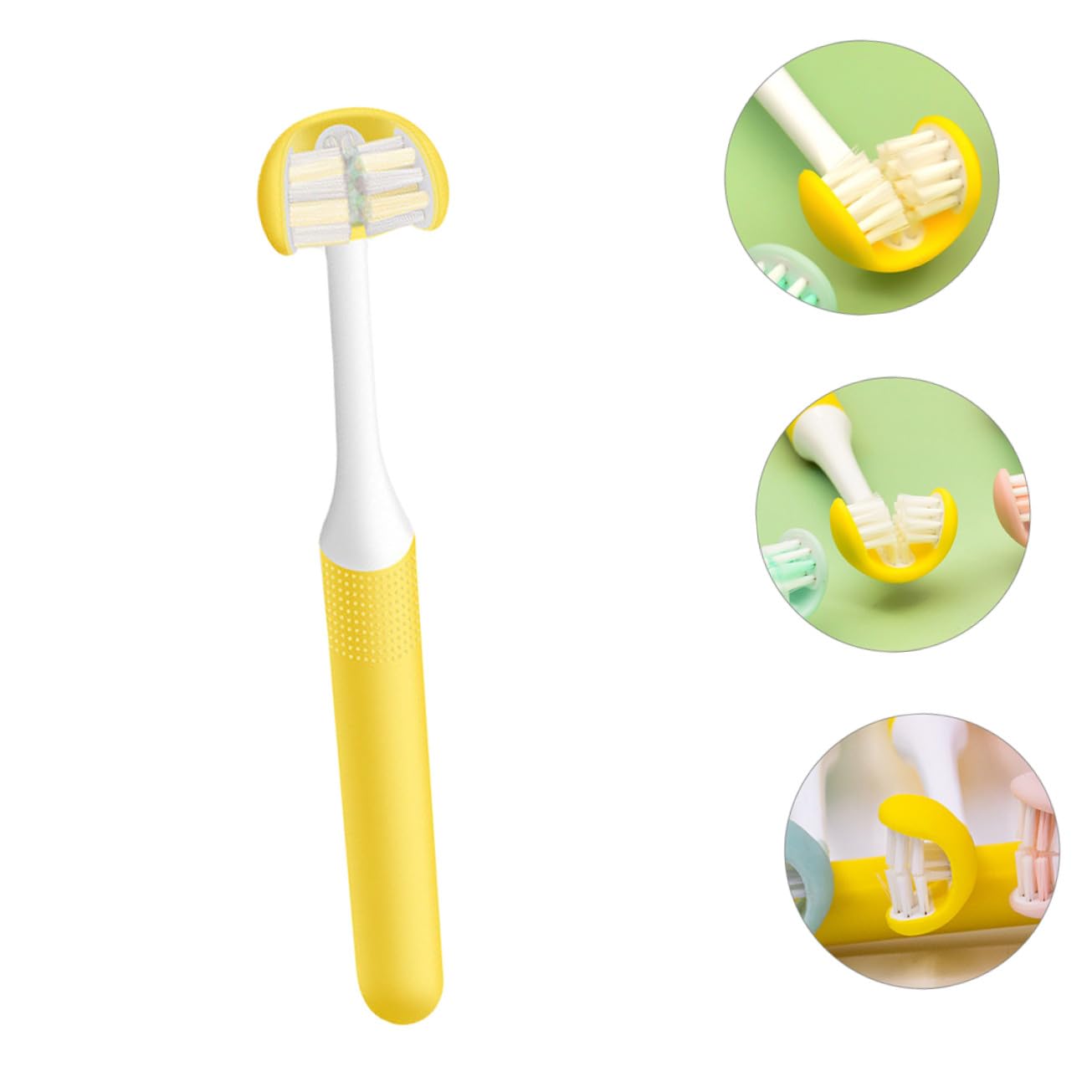 Spazzolino Portatile Design Avvolgente Adulti per Manuale e Impugnatura a 3 Lati, Materiale Pp Comoda per Pulizia Orale e Cura dei Denti
