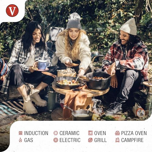 Image of VICTORIA Pre-Seasoned Cast Iron Tawa, 12 Inch (30.5 cm) | Heavy Duty Dosa, Roti, Pizza & Crepe Pan | Naturally Non-Stick Flat Griddle | Induction, Gas, Oven, BBQ Safe