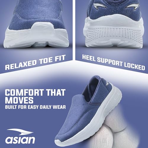 Image of ASIAN Wonderwalk-02 Men's Walking Shoes | Lightweight, Breathable Mesh Slip-On with Memory Foam Sole & Flexible Grip | Perfect for Daily Walking & All-Day Wear