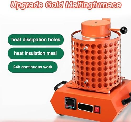 2026 Electric Melting Furnace for Silver, Copper & Aluminum - 3kg Capacity, Fast Melting in 25-35 Min, Includes Graphite Crucible, Gloves & Tongs, Temperature Display, Insulated Design