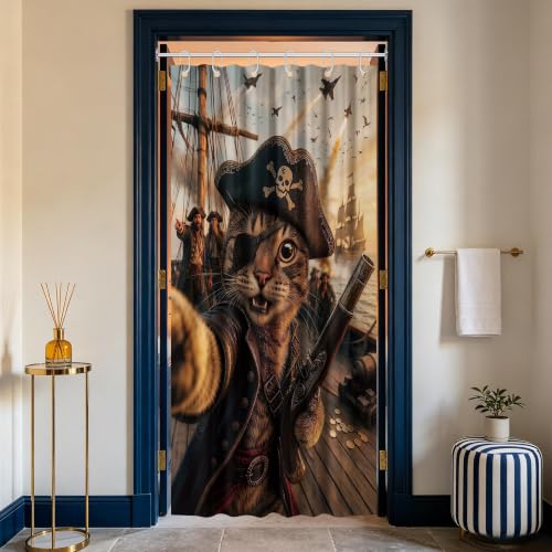Image of Funny Cat Stall Shower Curtain, 36x72 in Small, Cool Kids