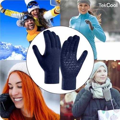 Image of TEKCOOL Winter Gloves for Men & Women with Touchscreen Finger Bike Winter Hand Gloves for Men Woolen Winter Gloves for Women Thermal Hand Gloves for Winter Warm Gloves Unisex