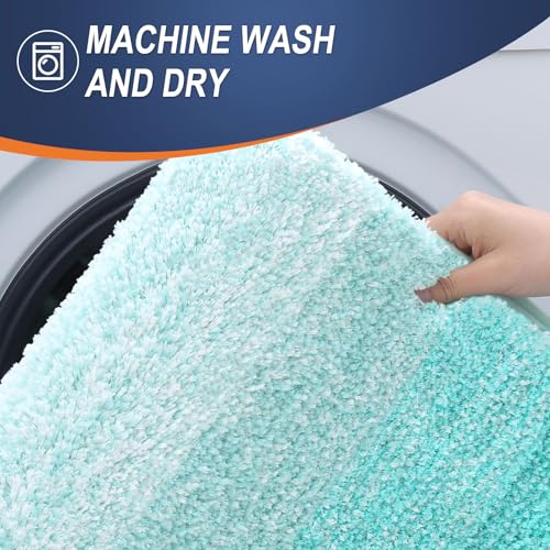 Image of OLANLY Bathroom Runner Rugs Mat 47x24, Extra Soft Absorbent Microfiber Bath Rugs, Rubber Backing, Quick Dry, Washable Long Bath Mats for Bathroom Floor, Tub and Shower, Home Decor Accessories, Teal