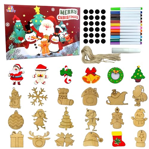 Christmas Crafts Ornament Kit 2025, DIY Wooden Magnets Christmas tree