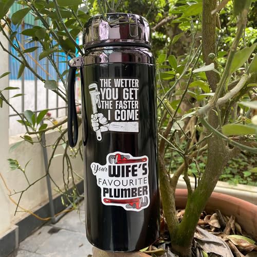 Image of (Set of 10) Plumber Sticker Drain Surgeon I Am A Plumber It's My Job to Play with Nipples Stickers Water Bottles Laptop Car 3 Inches
