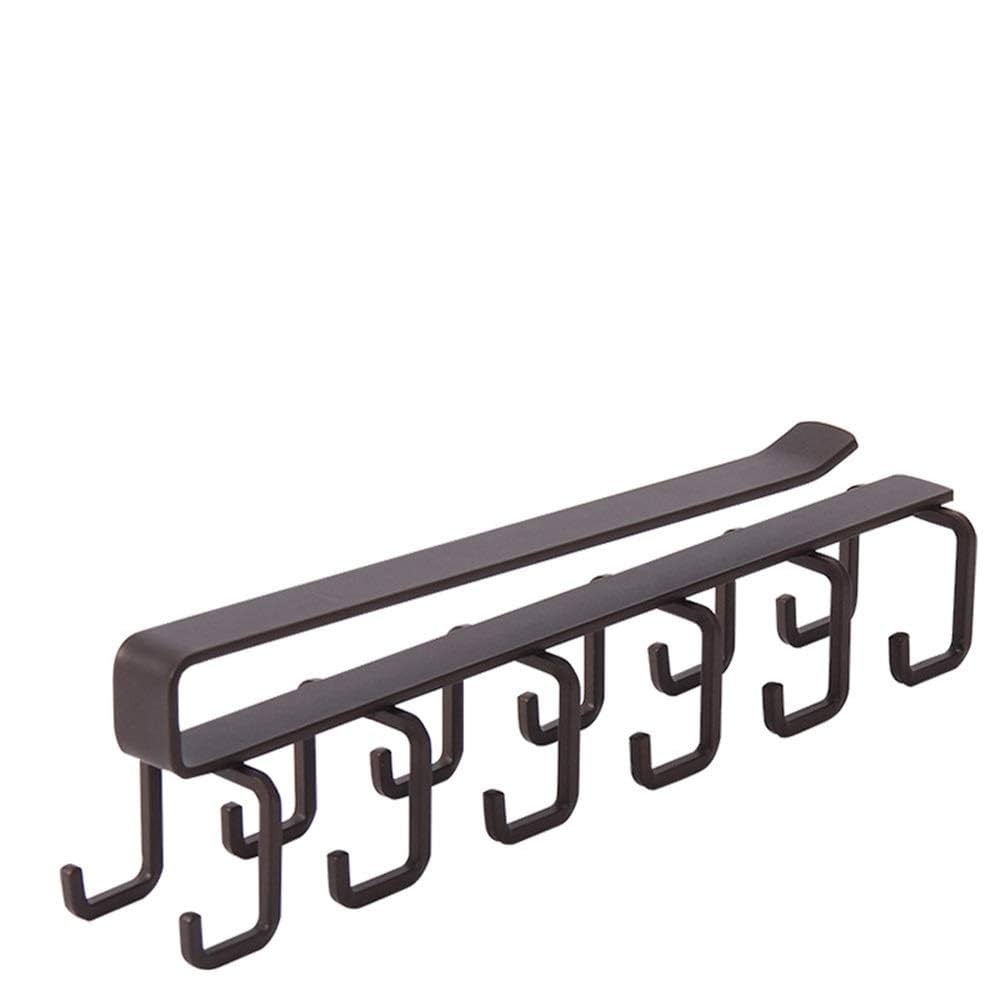 ❣️キッチンツールフック 360°回転 穴あけ不要 8個セット ブラック キッチンツールフック8連 フック 可動 スライド キッチンフック