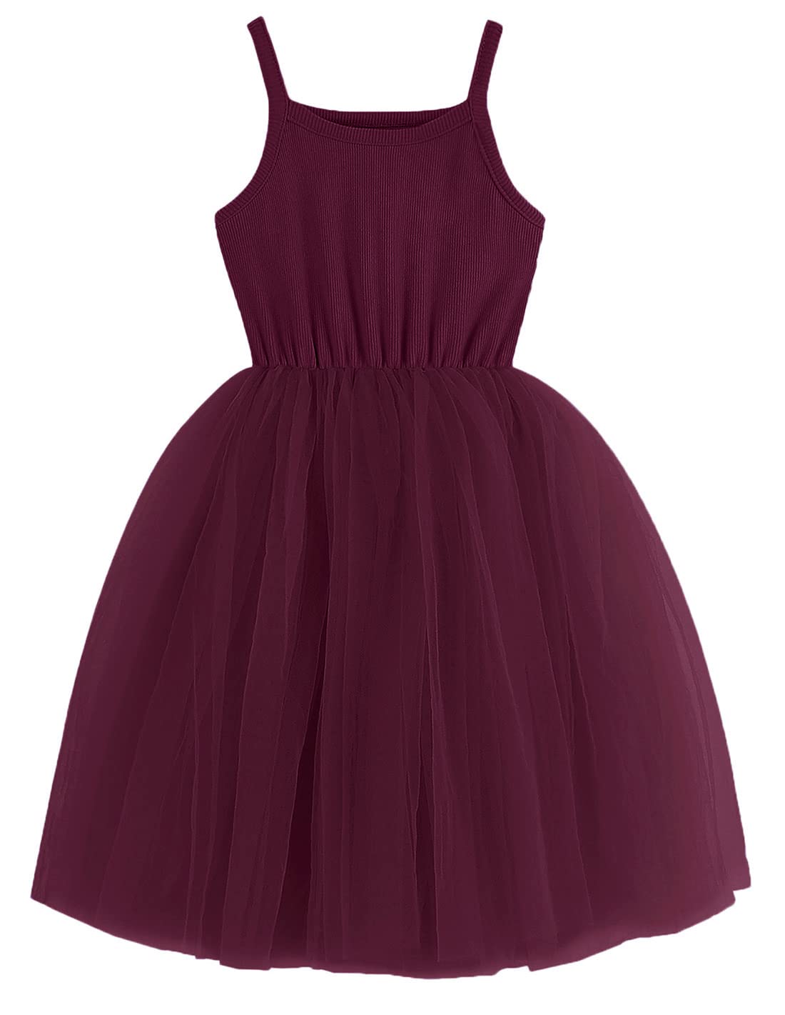 GSVIBK Baby Girls Tutu Dress Sleeveless Toddler Cotton Tulle Skirt Princess Party Prom Dresses