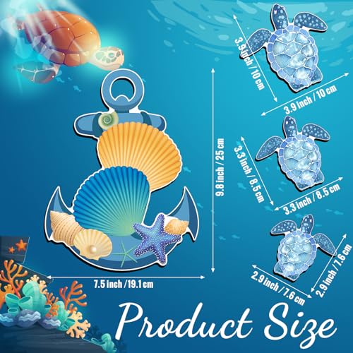 Imanes decorativos grandes con motivos marinos, pack 4 miniatura 2