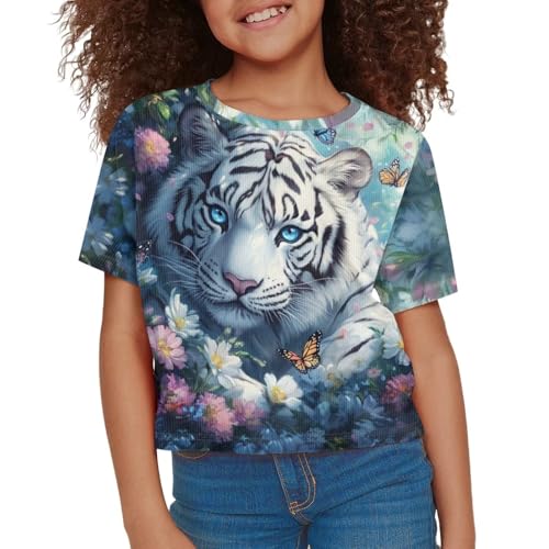Kids T Shirt Short Sleeve Crop Tops for Girls Summer Clothes Pullover Tees Shirt 5-143