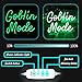 Goblin Mode Neon Sign Wall Decor for Bedroom, Living Room, Man Cave, Birthday Party, Goblin Mode Glow Neon Light, Dimmable, USB Power, Green(14.1