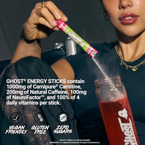 Image of GHOST Sugar-Free Energy Drink Packets, Warheads Sour Watermelon, 24 Sticks