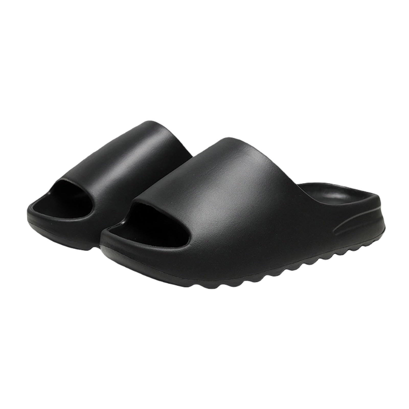 Gyios Summer Slippers Unisex Eva Soft Recovery Slides,thick Sole Open Toe Mens Pillow Slides Shower Shoes Outdoor&indoor House Slippers-black-40-41