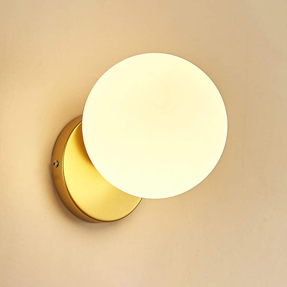Lámpara de pared de vidrio moderna para iluminar el dormitorio y leer con luz cálida y simple