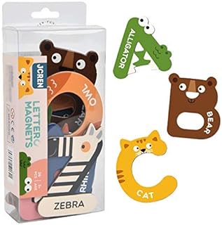Jumbo Magnetic Letters Animals Alphabet Toys,Fridge Magnets Stick Large ABC Alphabet Uppercase Toy Set Preschool Learning Spelling Refrigerator Gift for 3 4 5 Year Old Toddler Kids Boys Girls