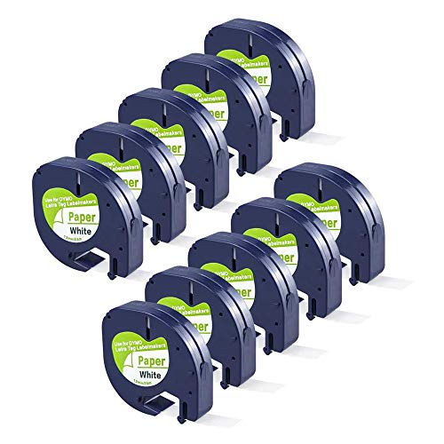 Camopro Compatible Label Tape Replace Dymo LetraTag Labeling Refills 91330 10697 (S0721510), Black